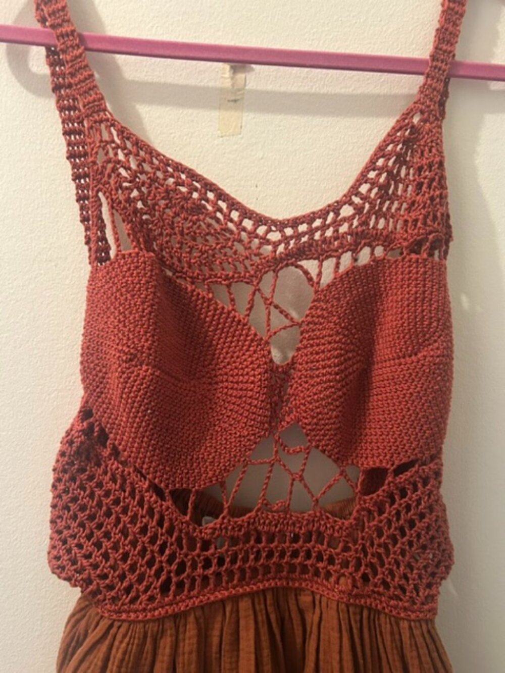 Anthropologie x Tach Soleil Crochet Backless Tie Netting Crochet Top Maxi Dress - Picture 4 of 16
